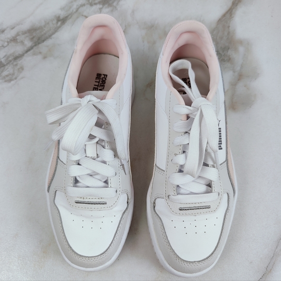 EUC Puma Women's Carina Street Platform Sneakers Tennis Shoes, Pink White, 4.5 - Picture 5 of 8